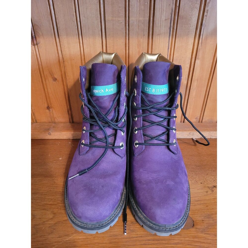 Timberland 6" Premium Hip Hop Royalty Purple Gold Boots Women's 7 A5NCH Limited